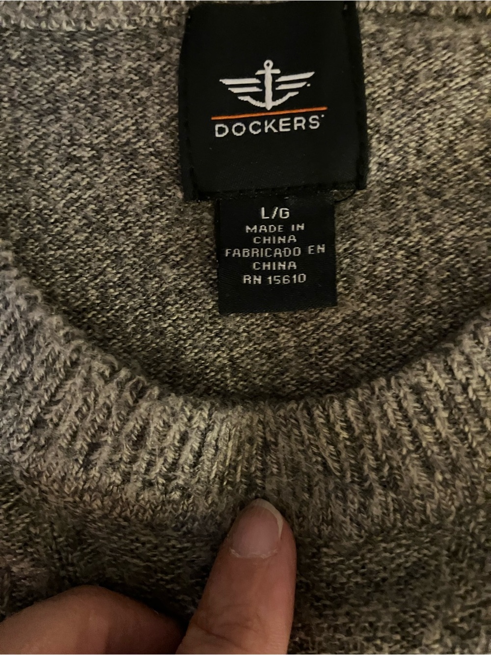 Dockers Men's Heather Gray Crewneck Sweater